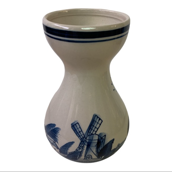 Vintage Delft Blue Windmill Ceramic Bud Vase - Picture 3 of 7